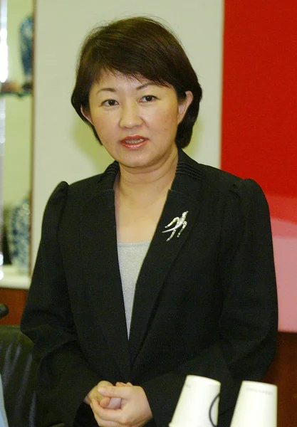 Kmt Legislator Campaign Spokesman Shiow Yen Speaks Meeting Taipei Taiwan — Stock Photo, Image