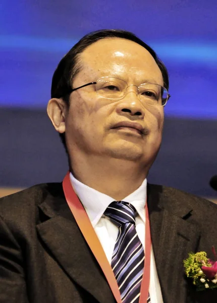 Wang Jianzhou Chairman China Mobile Seen Conference Beijing China December — Stock Photo, Image