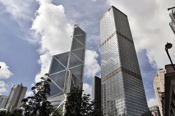 2007年5月29日 香港の中国銀行 Boc タワー とチョンコンセンターの眺め — ストック写真