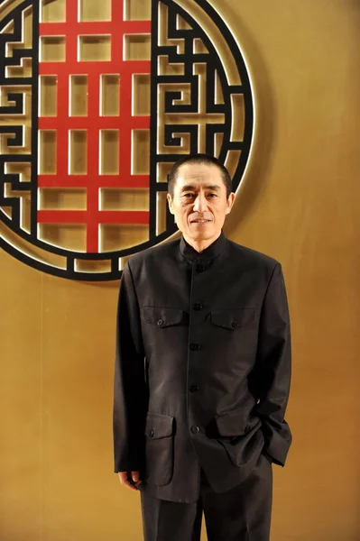 Chiński Film Dyrektora Którym Zhang Yimou Przybywa Przynieść Panelu Ceremonię — Zdjęcie stockowe