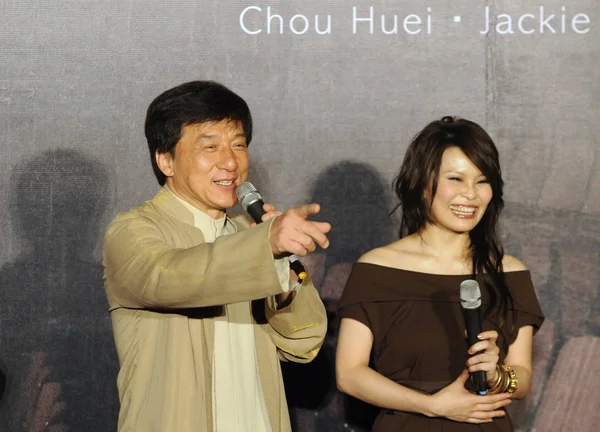 Hong Kong Kungfu Super Star Jackie Chan Taiwanese Singer Chou — Stock Photo, Image