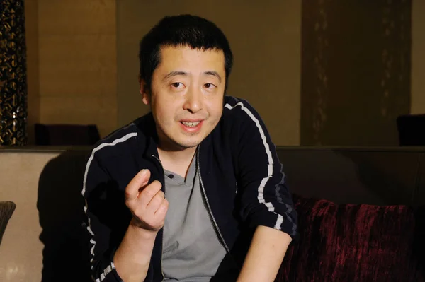 File Director Cine Chino Jia Zhangke Visto Durante Una Entrevista — Foto de Stock