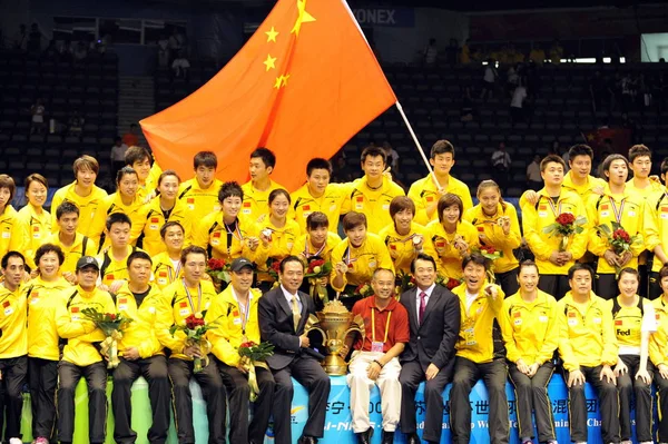 Les Membres Équipe Chinas Badminton Cai Zhenhua Directeur Adjoint Administration — Photo