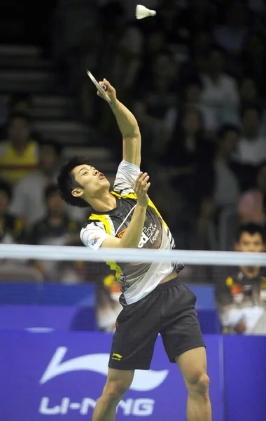 Chinas Lin Dan Compite Contra Andrew Smith Inglaterra Sin Ser — Foto de Stock