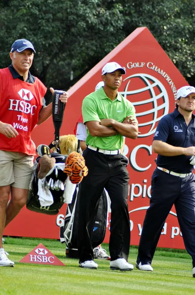 Nás Golfista Tiger Woods Vidět Během Prvního Dne Hsbc Champions — Stock fotografie