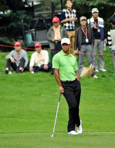 Golfista Statunitense Tiger Woods Visto Durante Primo Giorno Del Torneo — Foto Stock