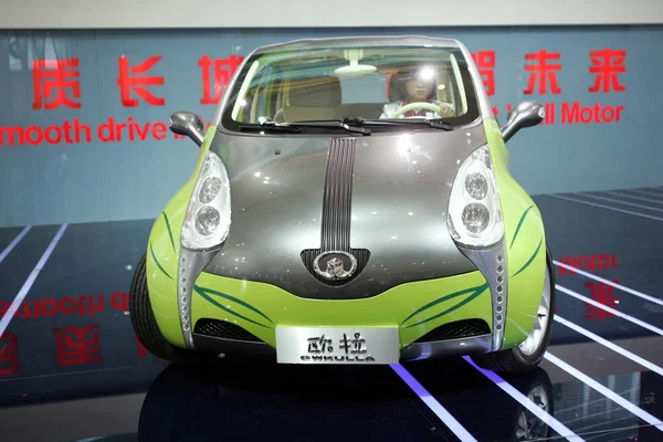 Stor Vägg Gwkulla Elbil Syns Displayen Shanghai International Automobile Industri — Stockfoto