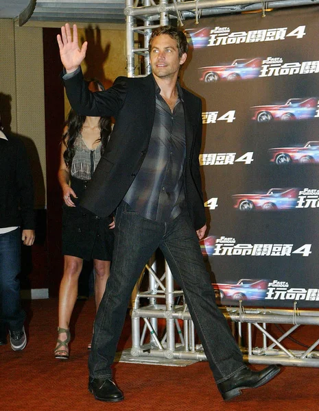 American Actor Paul Walker Poses Press Conference His New Movie — Stock Photo, Image