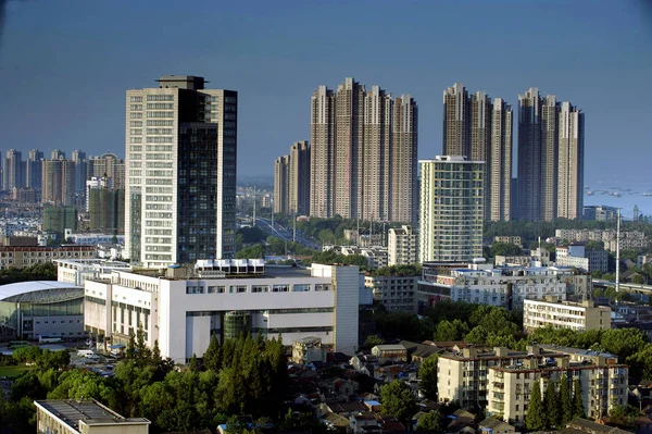 Cityscape Městě Nanjing Východní Chinas Jiangsu Srpna 2010 — Stock fotografie