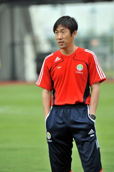 Gao Hongbo Treinador Seleção Chinesa Futebol Masculino Visto Durante Uma — Fotografia de Stock