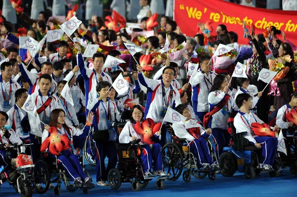 Delegados Chineses Taipé Participam Cerimônia Abertura Dos Jogos Asiáticos Para — Fotografia de Stock