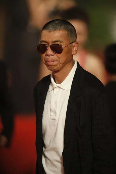 Regista Cinese Feng Xiaogang Visto Sul Tappeto Rosso Prima Della — Foto Stock