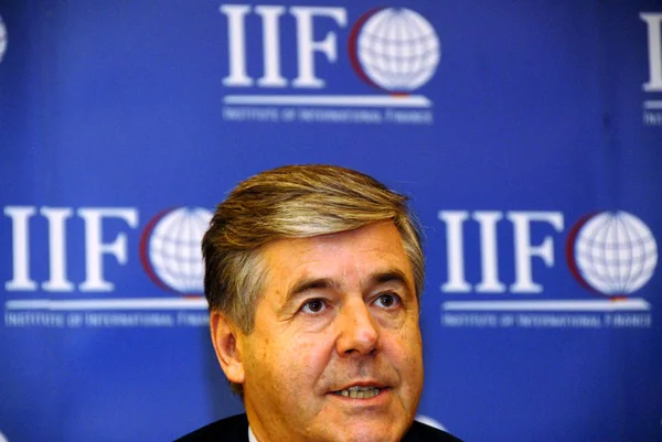 Josef Ackermann Presidente Del Instituto Finanzas Internacionales Iif Del Deutsche — Foto de Stock