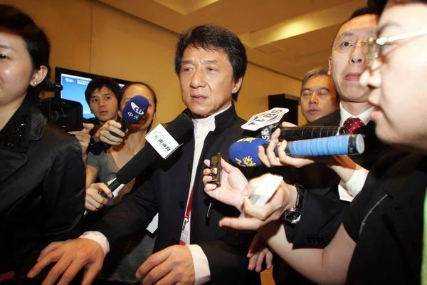 Jackie Chan Estrella Del Kungfu Hong Kong Vicepresidenta Asociación Cine —  Fotos de Stock