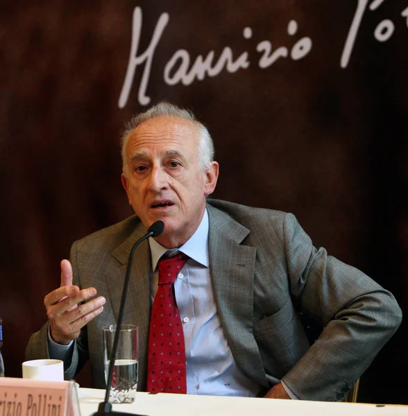 Pianista Italiano Maurizio Pollini Habla Durante Una Conferencia Prensa Para — Foto de Stock