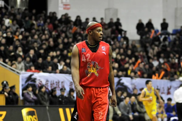 Jugador Houston Rockets Bonzi Wells Del Shanxi Zhongyu Basketball Club —  Fotos de Stock