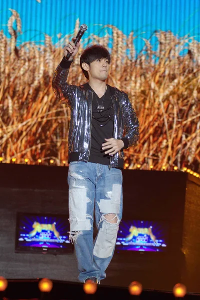 Taiwanesiska Sångare Och Skådespelare Jay Chou Utför Vid Konsert Shenzhen — Stockfoto