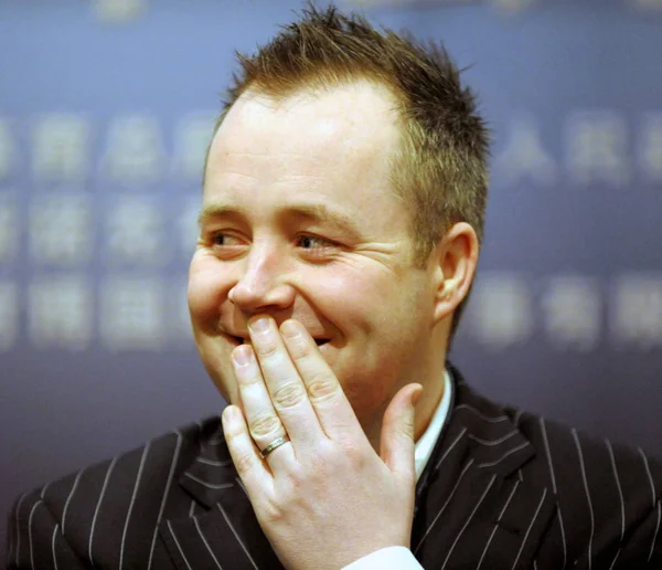 Giocatore Snooker Scozzese John Higgins Visto Durante Una Conferenza Stampa — Foto Stock