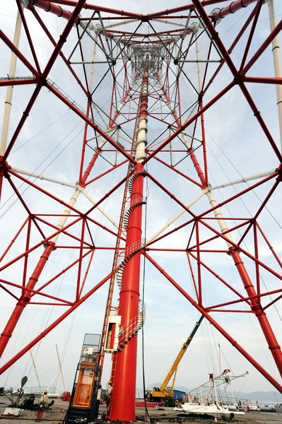 Een 370 Meter Hoge Pyloon Zien Aanbouw Damaoshan Berg Damao — Stockfoto