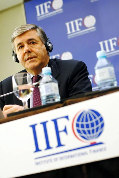Josef Ackermann Presidente Del Instituto Finanzas Internacionales Iif Del Deutsche — Foto de Stock