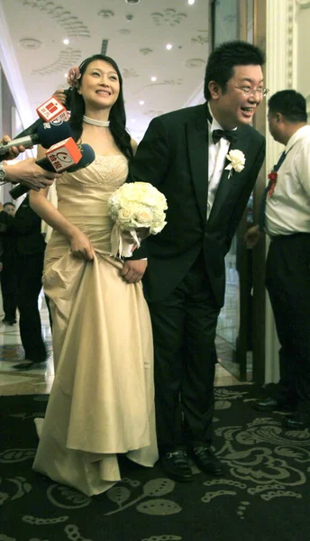 Focus Media Chairman Ceo Jason Jiang Nanchun His Bride Taiwanese — Stock Photo, Image