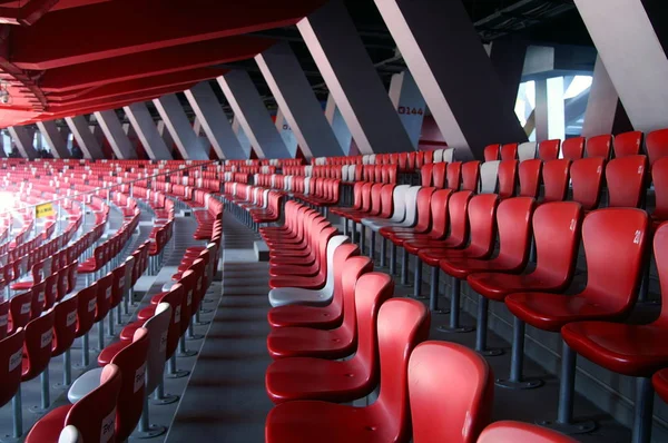 Rows Seats Seen National Stadium Known Birds Nest Olympic Green — Stock Photo, Image