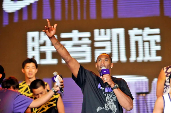 Nba Basketballer Kobe Bryant Van Los Angeles Lakers Spreekt Tijdens — Stockfoto