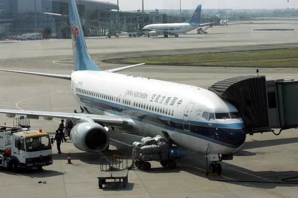 Самолет China Southern Замечен Аэропорту Шанхая Китай Июня 2009 — стоковое фото