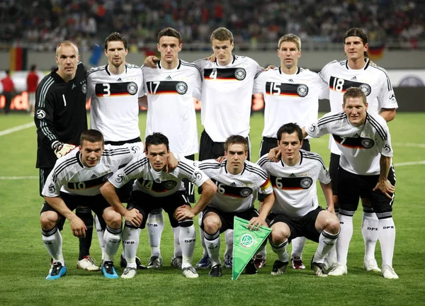 Soccer Players Germany Pose Photos Friendly Match Chinese National Men — Stock Photo, Image