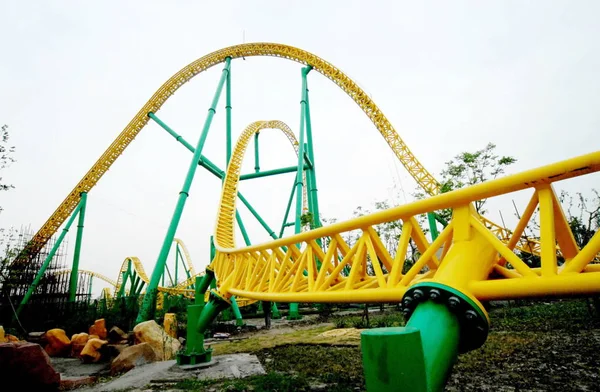 Roller Coaster Seen Happy Valley Amusement Park Songjiang District Shanghai — Stock Photo, Image