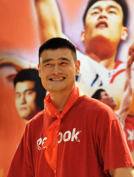 Superestrella China Baloncesto Yao Ming Vista Evento Para Celebrar Próximo —  Fotos de Stock