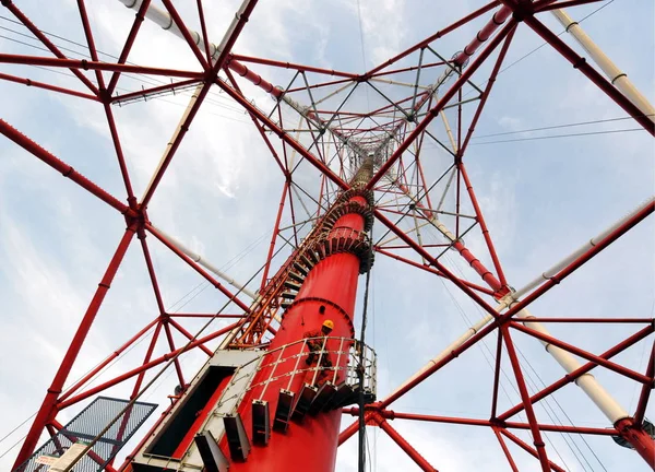 Een 370 Meter Hoge Pyloon Zien Aanbouw Damaoshan Berg Damao — Stockfoto