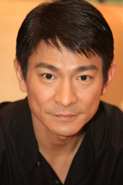 Cantante Hong Kong Andy Lau Visto Una Conferenza Stampa Shanghai — Foto Stock