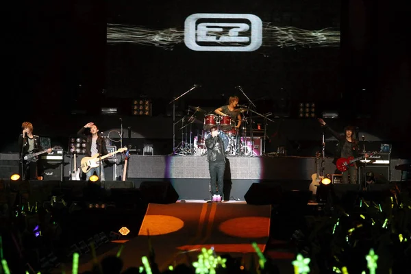 Banda Rock Sul Coreana Ftisland Apresenta Durante Concerto Taipei Taiwan — Fotografia de Stock