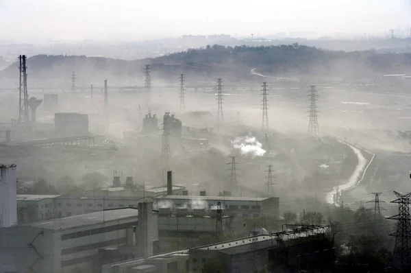 Vista Una Brutta Giornata Aria Pechino Cina Novembre 2010 — Foto Stock