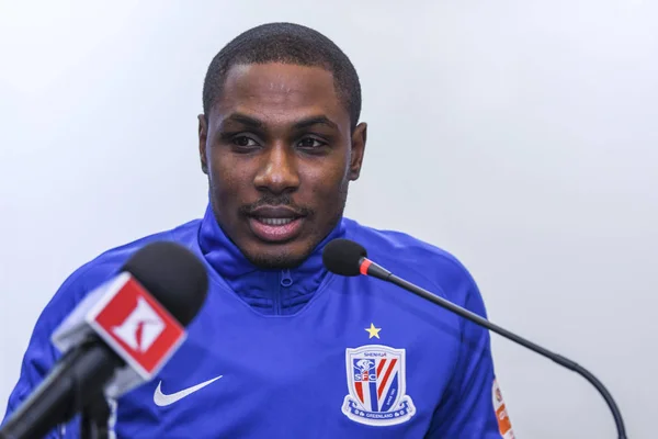 Calciatore Nigeriano Odion Ighalo Nuovo Giocatore Dello Shanghai Groenlandia Shenhua — Foto Stock