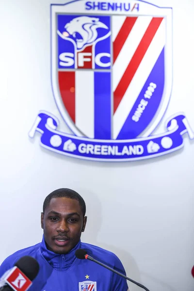 Futbolista Nigeriano Odion Ighalo Nuevo Jugador Del Shanghai Groenlandia Shenhua — Foto de Stock