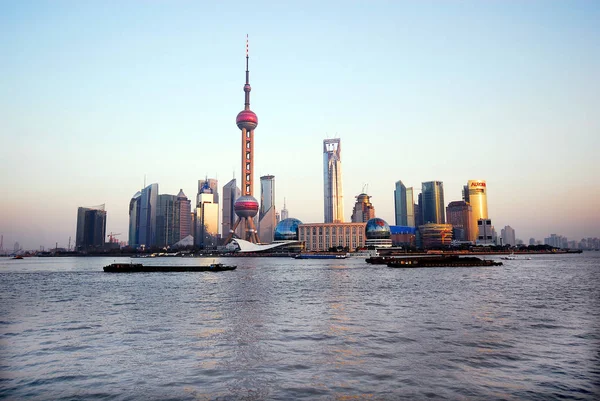 Utsikt Över Shanghai World Financial Center Uppbyggnad Oriental Pearl Tower — Stockfoto