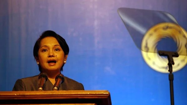 Gloria Macapagal Arroyo Presidenta Filipinas Habla Foro Empresarial Filipinas Chengdu —  Fotos de Stock