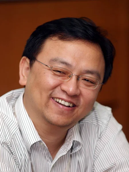 Wang Chuanfu Ordförande Och Ordförande Byd Company Limited Ses Intervju — Stockfoto