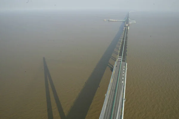 Uitzicht Hangzhou Bay Bridge Werelds Langste Zeebrug Donderdag Mei 2008 — Stockfoto