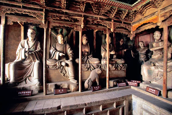 Buddhové Jsou Spatní Shuanglin Temple Starém Městě Pingyao Provincii Centrální — Stock fotografie