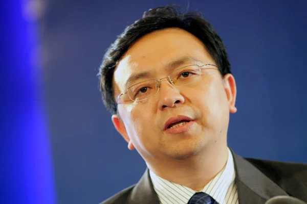 Wang Chuanfu Předseda Představenstva Prezident Byd Company Limited Během Confefence — Stock fotografie