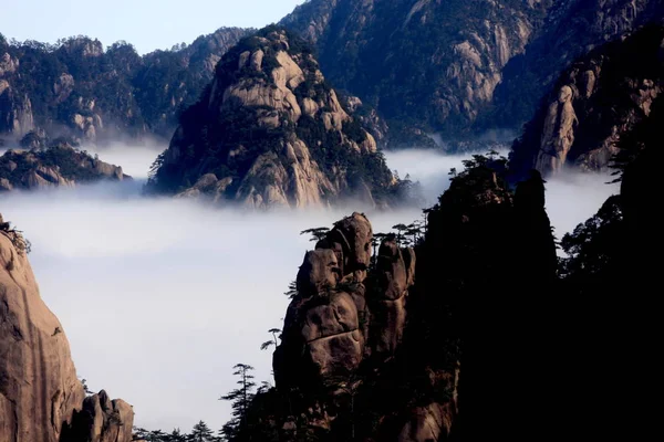 Uitzicht Wolk Zee Van Gele Berg Mount Huangshan Huang Mountain — Stockfoto