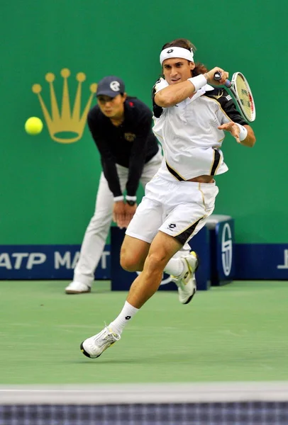 David Ferrer Spagna Gareggia Contro Richard Gasquet Francia Nel Primo — Foto Stock