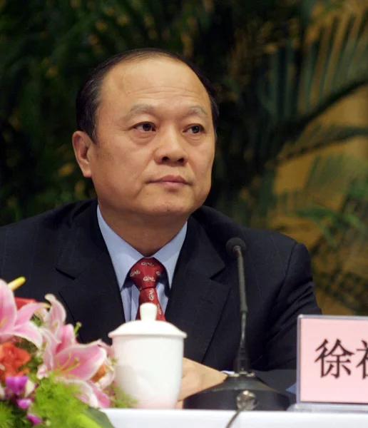 Zuyuan Náměstek Ministra Komunikací Současný Náměstek Ministra Dopravy Během Setkání — Stock fotografie