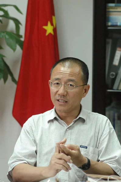 Gao Xiqing Místopředseda Národní Rady Pro Sociální Zabezpečení Své Kanceláři — Stock fotografie