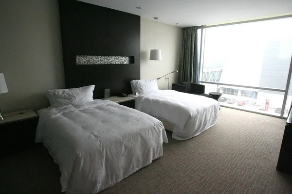 View Athletes Bedroom Olympic Village Qingdao July 2008 — Stock Photo, Image