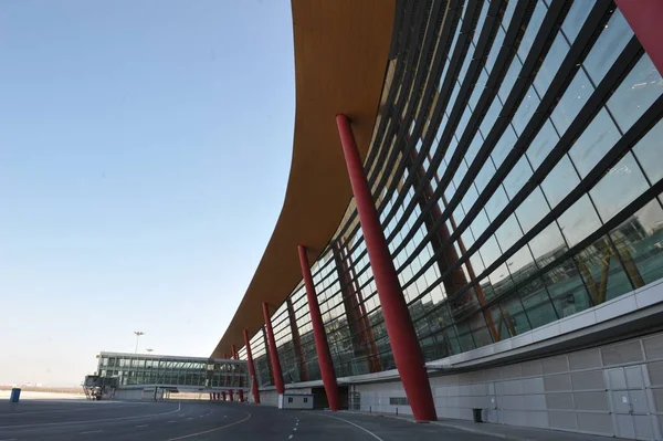 Buitenkant Van Terminal Internationale Luchthaven Beijing Capital Peking Januari 2008 — Stockfoto