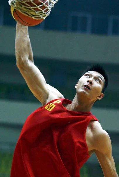 Jianlian Chinese National Men Basketball Team Exercises Training Session Tianjin — Stock Photo, Image